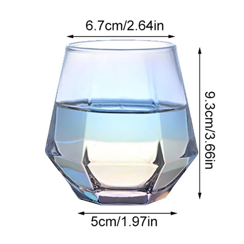 Hexagon Rock Transparent Glass Coffee Cup Milk Whiskey Tea Beer